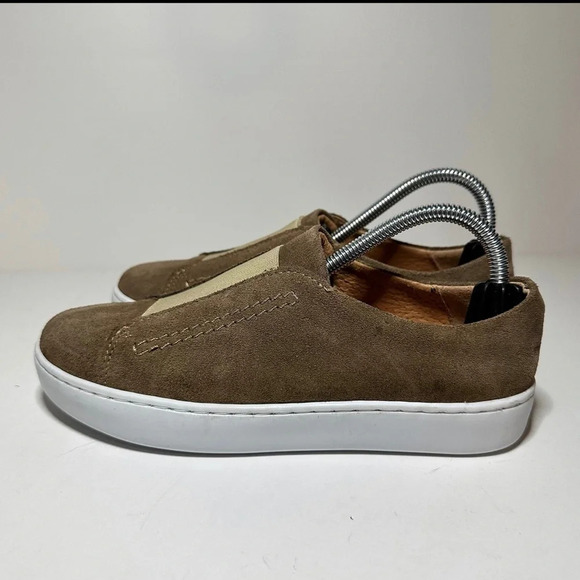 Garnet Hill Size 36 (US-6) Green Suede Leather Zora Slip On Sneakers (250 Box 29 - Picture 2 of 9